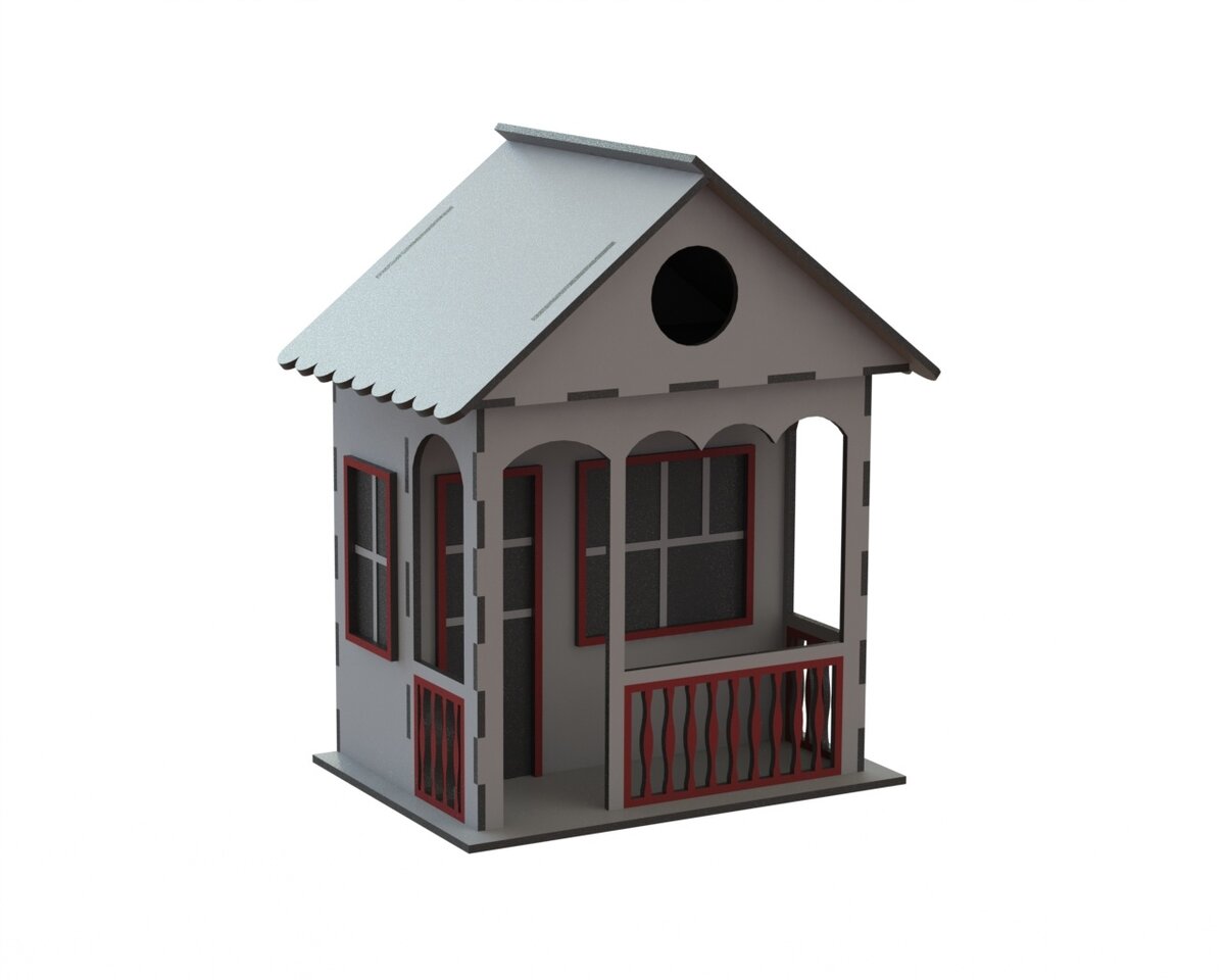Intra απο ξύλο plywood 3mm-4mm πάχος - Διακοσμητικό Ξύλινο Σπιτάκι πουλιών Δίασταση 30x30 cm Intraeaxys-joed8e81