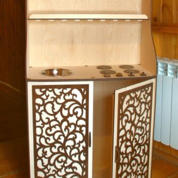 Intra απο ξύλο plywood 3mm-4mm πάχος - Σετ κουζίνας Ξύλινο Παιχνίδι Σόμπας Μαγειρικής Δίασταση 30x30 cm Intraeaxys-r7vmwm57 - Image 1