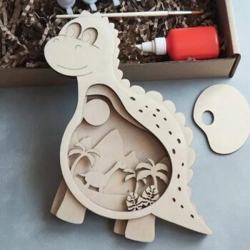 Intra απο ξύλο plywood 3mm-4mm πάχος - Ξύλινο Dino Layered Art Παιδικό Δωμάτιο Διακόσμηση Δίασταση 30x30 cm Intraeaxys-e1gk4d8o - Image 1