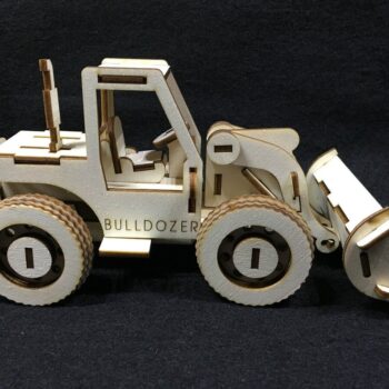 Intra απο ξύλο plywood 3mm-4mm πάχος - Ξύλινη μπουλντόζα παιχνιδιών Δίασταση 30x30 cm Intraeaxys-91jdlr81 - Image 1