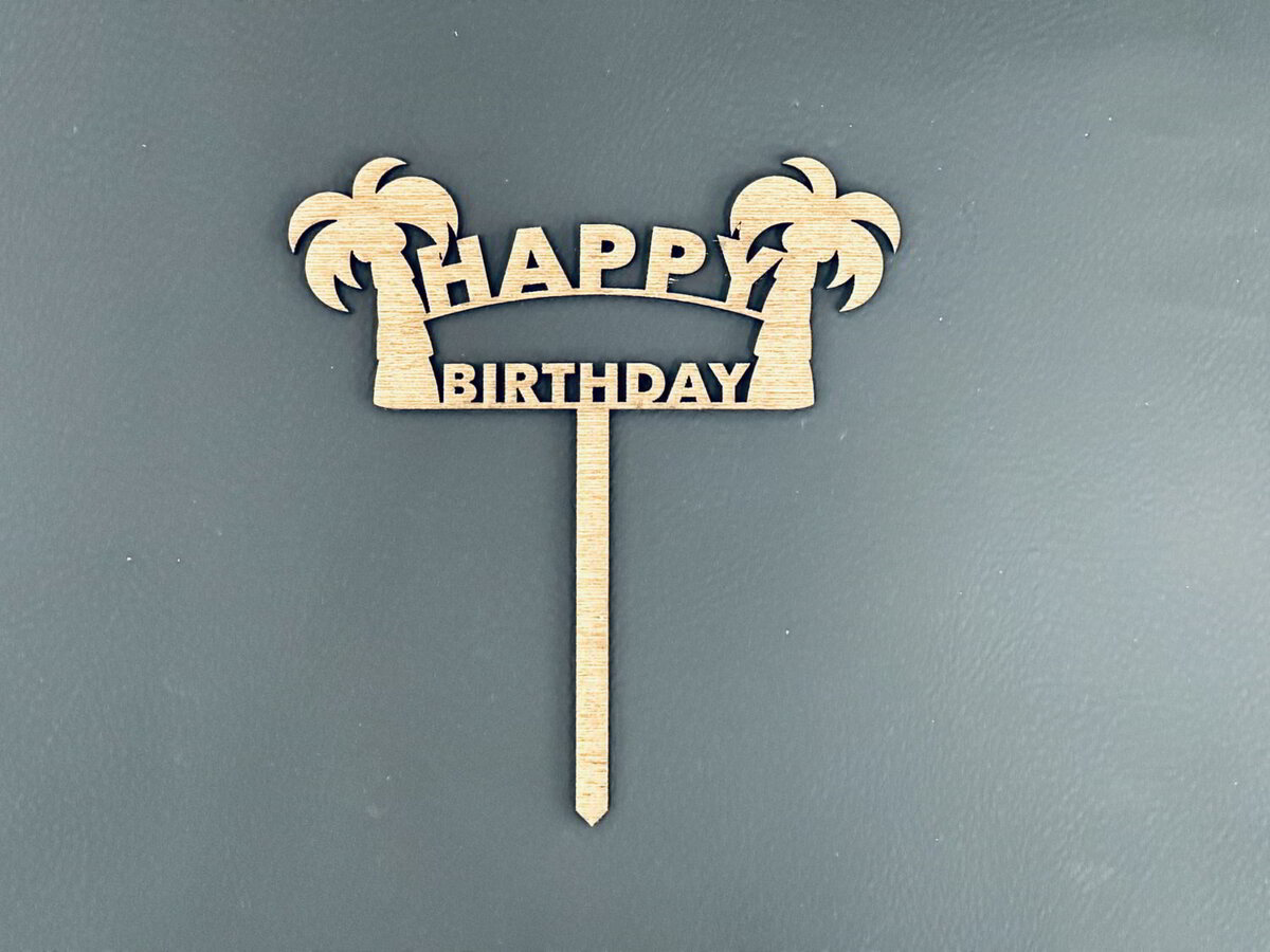 Intra απο ξύλο plywood 3mm-4mm πάχος - Palm Tree Cake Topper Δίασταση 30x30 cm Intraeaxys-joedm4d1