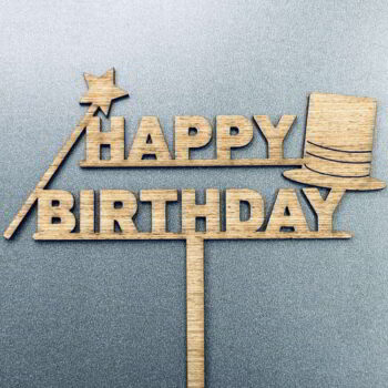 Intra απο ξύλο plywood 3mm-4mm πάχος - Magician Cake Topper Δίασταση 30x30 cm Intraeaxys-51rr53r1 - Image 1