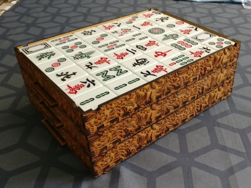 Intra απο ξύλο plywood 3mm-4mm πάχος - Mahjong Case Pimped Έκδοση Δίασταση 30x30 cm Intraeaxys-pokmvg81