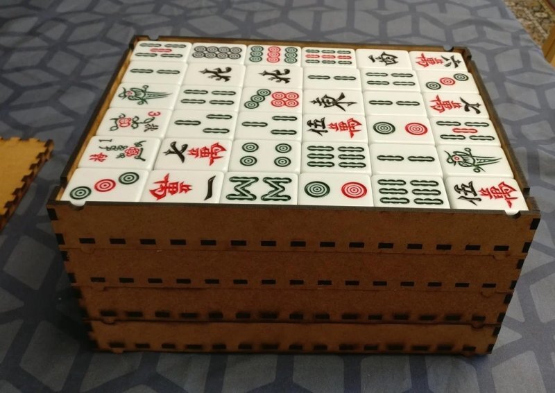 Intra απο ξύλο plywood 3mm-4mm πάχος - Υπόθεση Mahjong Δίασταση 30x30 cm Intraeaxys-r7vd5g67