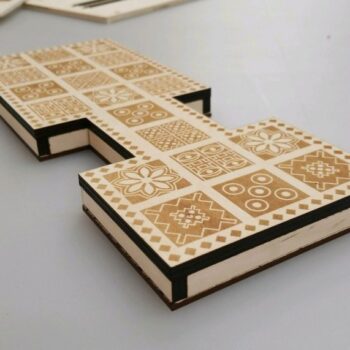 Intra απο ξύλο plywood 3mm-4mm πάχος - The Royal Game Of Ur Δίασταση 30x30 cm Intraeaxys-91jkpxpo - Image 1