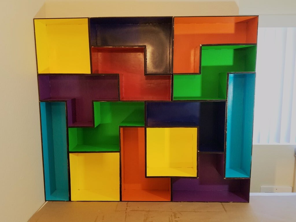 Intra απο ξύλο plywood 3mm-4mm πάχος - Αρθρωτά ράφια Tetris Δίασταση 30x30 cm Intraeaxys-r7vmkx27