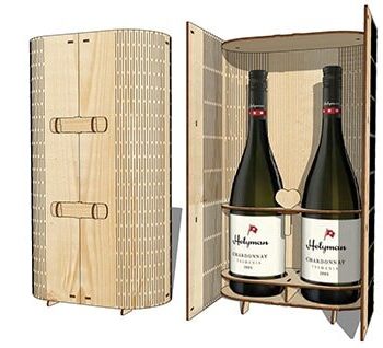 Intra απο ξύλο plywood 3mm-4mm πάχος - Διπλό Κουτί Κρασιού Ξύλινο Κουτί δώρου κρασιού δύο μπουκαλιών 3mm Κόντρα πλακέ Δίασταση 30x30 cm Intraeaxys-ro6y0627 - Image 1