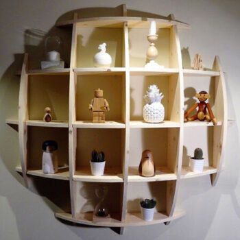 Intra απο ξύλο plywood 3mm-4mm πάχος - Διακόσμηση τοίχου ραφιών Sphere Δίασταση 30x30 cm Intraeaxys-r7vmgp57 - Image 3