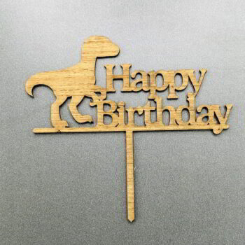 Intra απο ξύλο plywood 3mm-4mm πάχος - Dinosaur Cake Topper Διακοσμήσεις τούρτας γενεθλίων Δίασταση 30x30 cm Intraeaxys-67wlkrw1 - Image 1