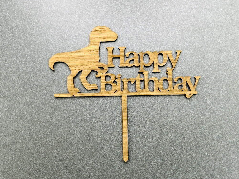 Intra απο ξύλο plywood 3mm-4mm πάχος - Dinosaur Cake Topper Διακοσμήσεις τούρτας γενεθλίων Δίασταση 30x30 cm Intraeaxys-67wlkrw1