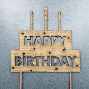 Intra απο ξύλο plywood 3mm-4mm πάχος - Δημιουργικό ντεκόρ για πάρτι με κεριά τούρτας γενεθλίων Δίασταση 30x30 cm Intraeaxys-91jd6541 - Image 3