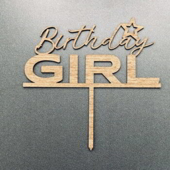 Intra απο ξύλο plywood 3mm-4mm πάχος - Γενέθλια Κορίτσι Cake Topper Δίασταση 30x30 cm Intraeaxys-eoxl40jo - Image 1