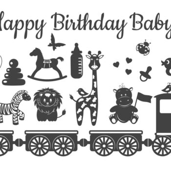 Intra απο ξύλο plywood 3mm-4mm πάχος - Χαράξτε στολίδια γενεθλίων μωρού Δίασταση 10x10 cm Intraeaxys-pok3jdd7 - Image 1