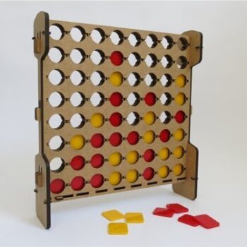 Intra απο ξύλο plywood 3mm-4mm πάχος - Παιχνίδι Connect 4 Δίασταση 30x30 cm Intraeaxys-voq2qmjo - Image 1