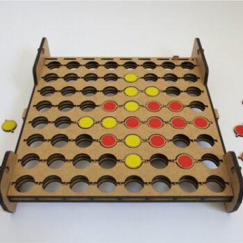 Intra απο ξύλο plywood 3mm-4mm πάχος - Παιχνίδι Connect 4 Δίασταση 30x30 cm Intraeaxys-voq2qmjo - Image 5