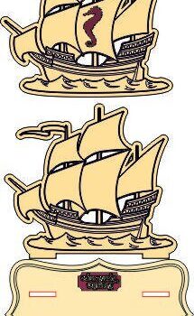 Intra απο ξύλο plywood 3mm-4mm πάχος - Ιστιοφόρο πειρατικό πλοίο Δίασταση 30x30 cm Intraeaxys-075ezp7z - Image 1