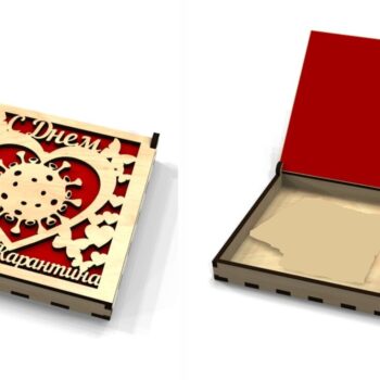 Intra απο ξύλο plywood 3mm-4mm πάχος - Κουτί γενεθλίων σε καραντίνα Δίασταση 30x30 cm Intraeaxys-pok3dj97 - Image 1