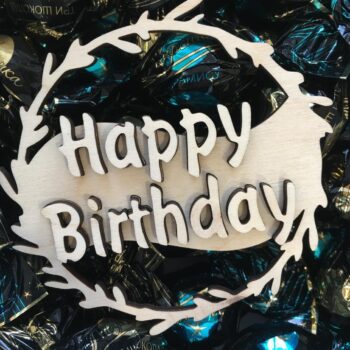 Intra απο ξύλο plywood 3mm-4mm πάχος - Διακοσμητικό κάλυμμα Happy Birthday Δίασταση 30x30 cm Intraeaxys-qommw3ko - Image 1