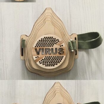 Intra απο ξύλο plywood 3mm-4mm πάχος - Ξύλινη μάσκα προσώπου με αντικαταστάσιμο φίλτρο Δίασταση 30x30 cm Intraeaxys-r7vmz8k7 - Image 1