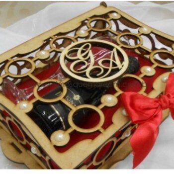 Intra απο ξύλο plywood 3mm-4mm πάχος - Εξατομικευμένο κουτί σαμπάνιας γάμου Δίασταση 30x30 cm Intraeaxys-078ylgjo - Image 1