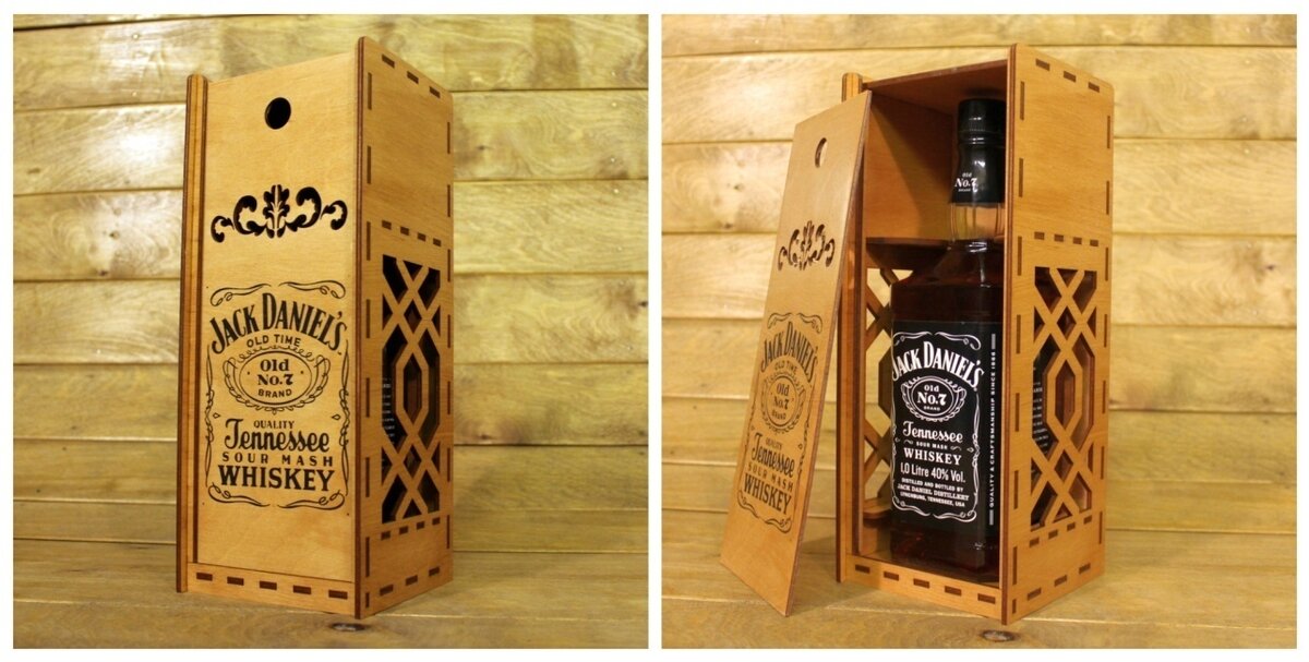 Intra απο ξύλο plywood 3mm-4mm πάχος - Jack Daniels Whisky Wooden Box Δίασταση 30x30 cm Intraeaxys-pok3lgk7