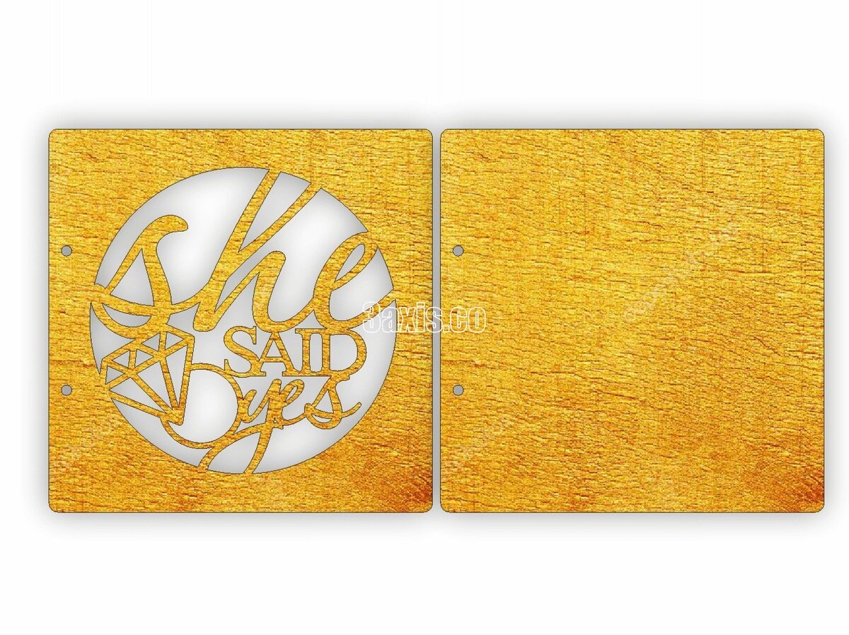 Intra απο ξύλο plywood 3mm-4mm πάχος - Κάρτα Είπε Ναι Δίασταση 30x30 cm Intraeaxys-r7vm4567