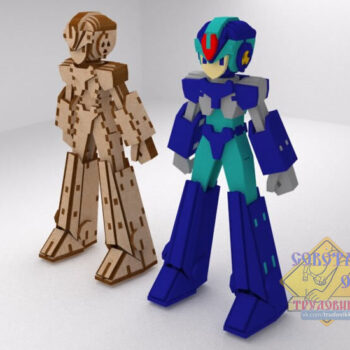 Intra απο ξύλο plywood 3mm-4mm πάχος - Ρομπότ Mega Man Δίασταση 30x30 cm Intraeaxys-voq2zddo - Image 1