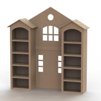 Intra απο ξύλο plywood 3mm-4mm πάχος - Ράφι σε σχήμα σπιτιού Δίασταση 30x30 cm Intraeaxys-zo9yvrx7 - Image 1