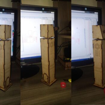 Intra απο ξύλο plywood 3mm-4mm πάχος - Πρότυπο αντιαεροπορικών πύργων ξύλινων παιχνιδιών Δίασταση 30x30 cm Intraeaxys-voq24k6o - Image 1