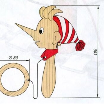 Intra απο ξύλο plywood 3mm-4mm πάχος - Παιχνίδι Pinocchio Ring Toss για παιδιά Δίασταση 30x30 cm Intraeaxys-zo9yzk47 - Image 1