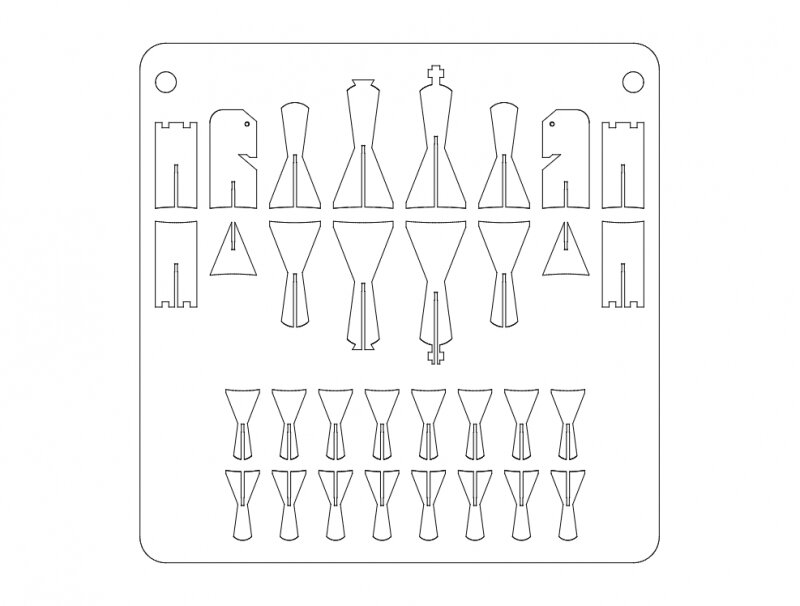 Intra απο ξύλο plywood 3mm-4mm πάχος - (σκάκι) schach Δίασταση 30x30 cm Intraeaxys-lopdrkow