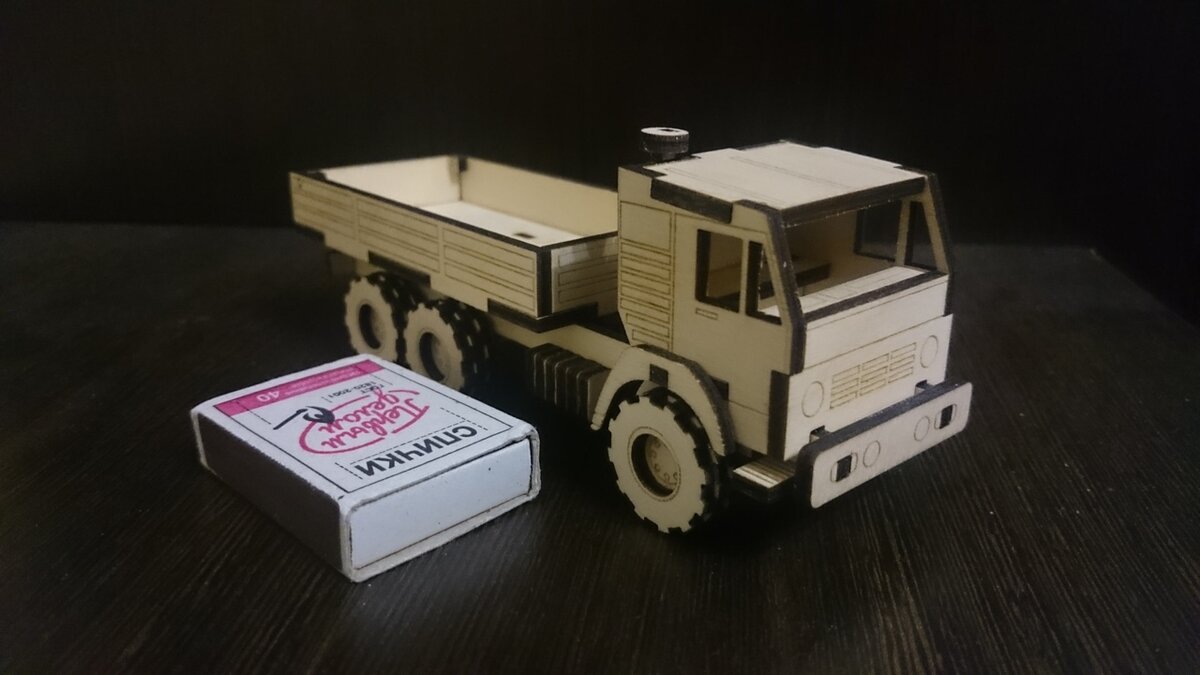 Intra απο ξύλο plywood 3mm-4mm πάχος - Πρότυπο ανατρεπόμενου φορτηγού Δίασταση 30x30 cm Intraeaxys-pok3xpj7