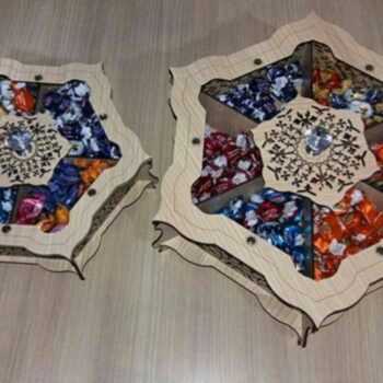 Intra απο ξύλο plywood 3mm-4mm πάχος - Διακοσμητικό κουτί καραμέλας Δίασταση 30x30 cm Intraeaxys-m1d6zwl7 - Image 1