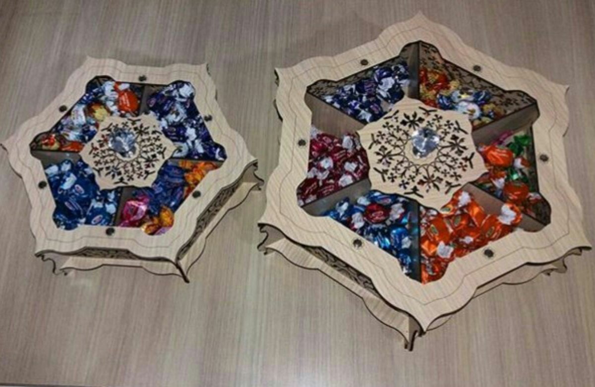 Intra απο ξύλο plywood 3mm-4mm πάχος - Διακοσμητικό κουτί καραμέλας Δίασταση 30x30 cm Intraeaxys-m1d6zwl7