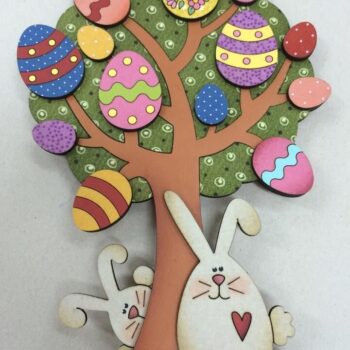 Intra απο ξύλο plywood 3mm-4mm πάχος - Πασχαλινά κουνελάκια Δίασταση 30x30 cm Intraeaxys-lopq5k67 - Image 1