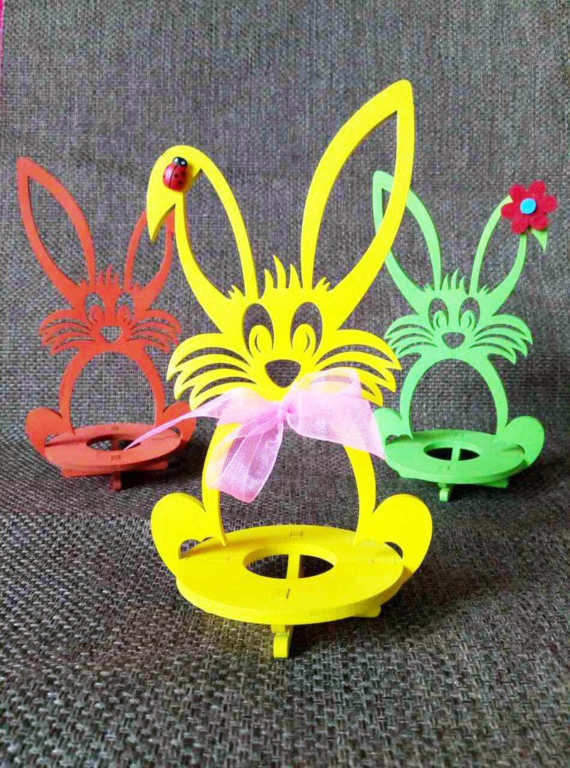 Intra απο ξύλο plywood 3mm-4mm πάχος - Ξύλινο λαγουδάκι του Πάσχα Δίασταση 30x30 cm Intraeaxys-91jdee51