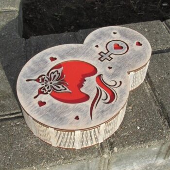 Intra απο ξύλο plywood 3mm-4mm πάχος - Γυναικεία Special Gift Box Number 8 Shape Box 4mm Δίασταση 30x30 cm Intraeaxys-6o3y9wj7 - Image 1