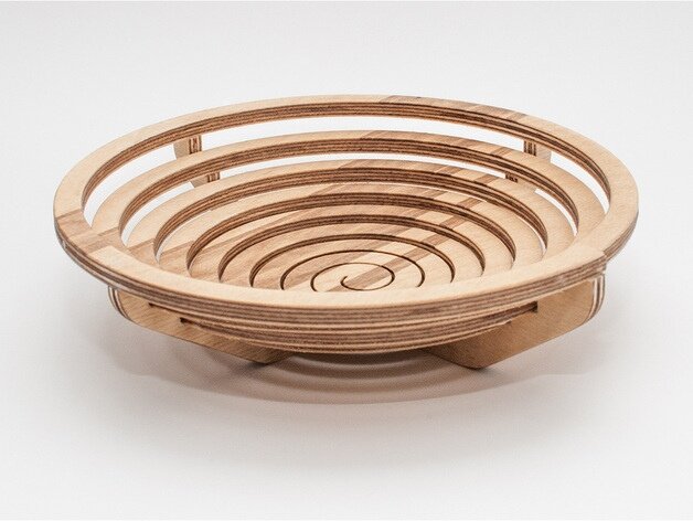 Intra απο ξύλο plywood 3mm-4mm πάχος - Αρχείο PDF Σχέδια CNC Spiral Bowl Archimedes Δίασταση 30x30 cm Intraeaxys-075438oz