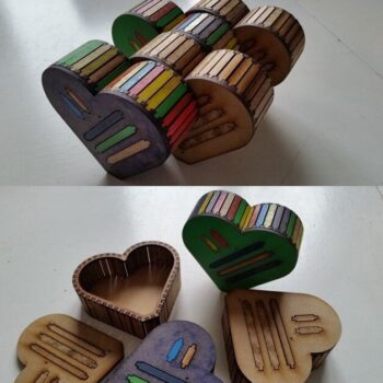 Intra απο ξύλο plywood 3mm-4mm πάχος - Πρότυπο κουτιού καρδιάς Δίασταση 30x30 cm Intraeaxys-eo20k2l7 - Image 1