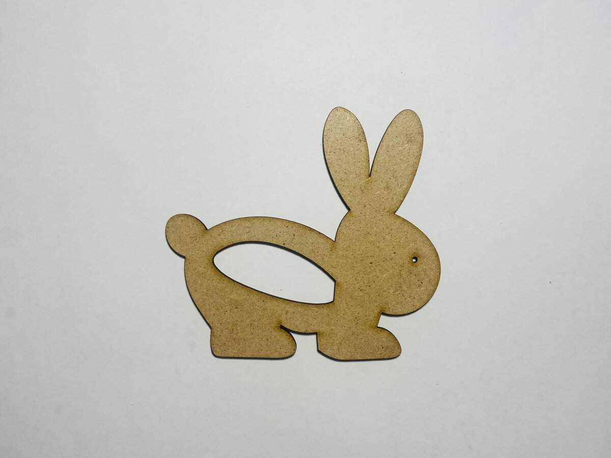 Intra απο ξύλο plywood 3mm-4mm πάχος - Bunny Shape Bunny Unfinished Wood Cutting Δίασταση 30x30 cm Intraeaxys-ro6ynln7