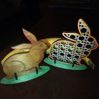 Intra απο ξύλο plywood 3mm-4mm πάχος - Rattan Πασχαλινό Λαγουδάκι Δίασταση 30x30 cm Intraeaxys-078yne5o - Image 3