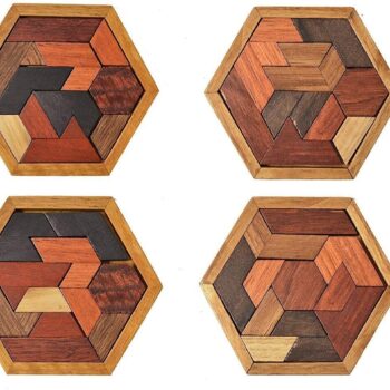 Intra απο ξύλο plywood 3mm-4mm πάχος - Εκπαιδευτικό δώρο για παιδιά με ξύλινο εξάγωνο Δίασταση 30x30 cm Intraeaxys-lopqvj57 - Image 1