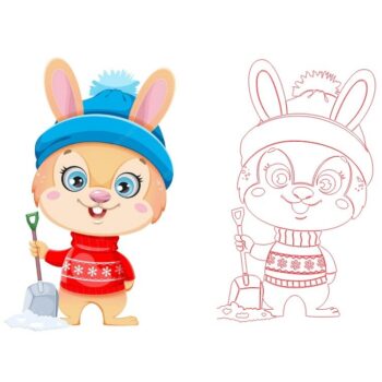 Intra απο ξύλο plywood 3mm-4mm πάχος - Χαριτωμένο λαγουδάκι Χριστουγέννων Δίασταση 30x30 cm Intraeaxys-qommggpo - Image 1