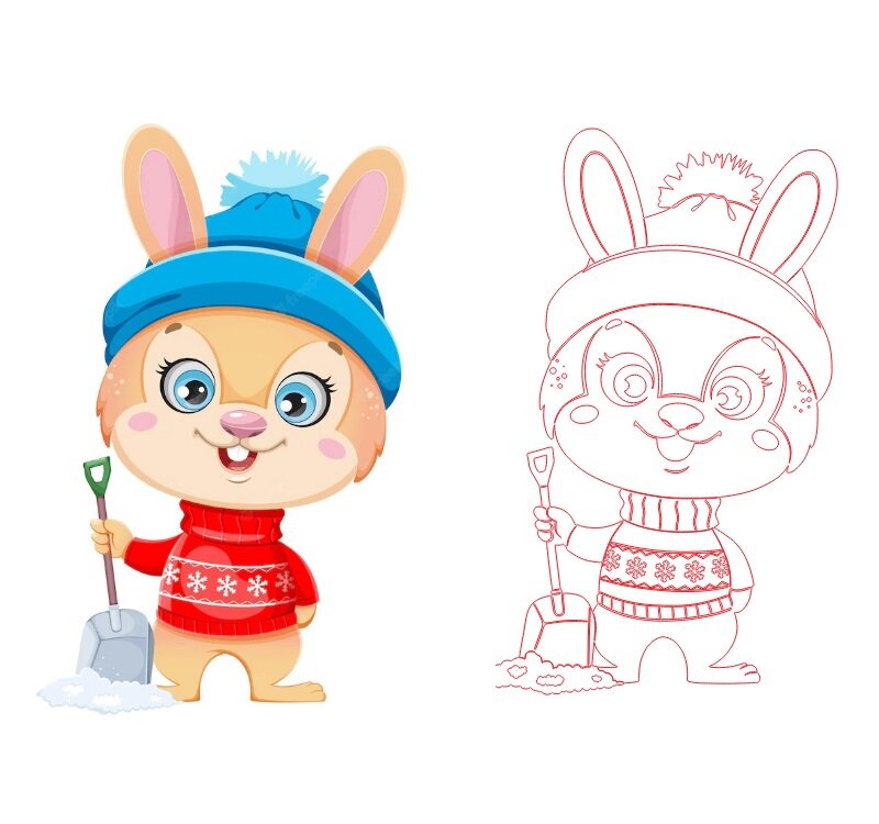 Intra απο ξύλο plywood 3mm-4mm πάχος - Χαριτωμένο λαγουδάκι Χριστουγέννων Δίασταση 30x30 cm Intraeaxys-qommggpo