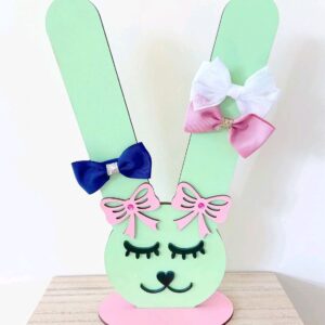 Intra απο ξύλο plywood 3mm-4mm πάχος - Χαριτωμένο λαγουδάκι Scrunchie Holder Hair Tie Λαστιχένια βάση Δίασταση 30x30 cm Intraeaxys-075ywlko