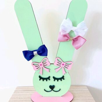 Intra απο ξύλο plywood 3mm-4mm πάχος - Χαριτωμένο λαγουδάκι Scrunchie Holder Hair Tie Λαστιχένια βάση Δίασταση 30x30 cm Intraeaxys-075ywlko - Image 1