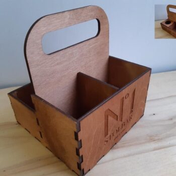 Intra απο ξύλο plywood 3mm-4mm πάχος - Κουτί μπαχαρικών Caddy με πρότυπο λαβής Δίασταση 30x30 cm Intraeaxys-yon0xrx7 - Image 1