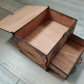 Intra απο ξύλο plywood 3mm-4mm πάχος - Ξύλινο Κουτί με Συρτάρι Δίασταση 30x30 cm Intraeaxys-voq29vdo - Image 3