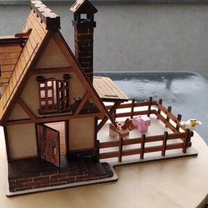 Intra απο ξύλο plywood 3mm-4mm πάχος - Ξύλινο Χωριό Σπίτι Δίασταση 40x50 cm Intraeaxys-zo9yw2w7