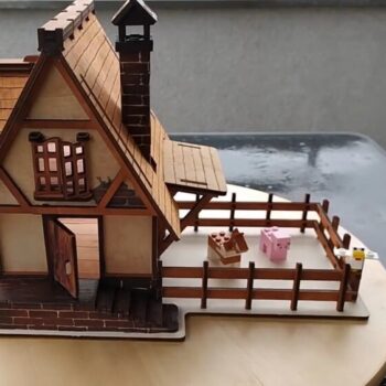 Intra απο ξύλο plywood 3mm-4mm πάχος - Ξύλινο Χωριό Σπίτι Δίασταση 40x50 cm Intraeaxys-zo9yw2w7 - Image 3